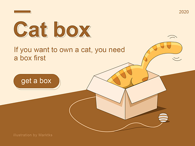 CAT BOX box cat cat toy cute design funy illustration webdesign wool