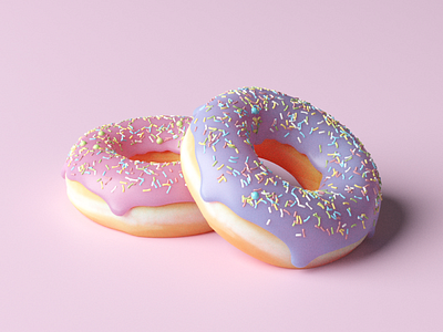 doughnut 3d blender delicious doughnuts illustration render