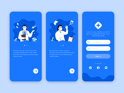 Medical app app diagnosis doctor illustration ios login mobile nurse sign in ui