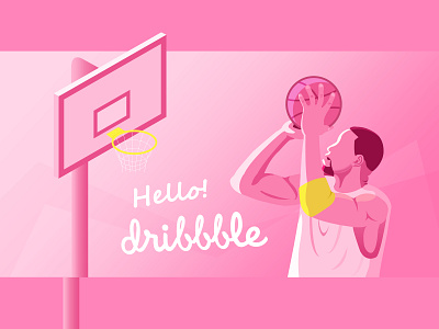 Hello Dribbble！ illustration