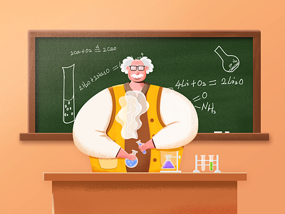 Chemistry teacher design illustration ui