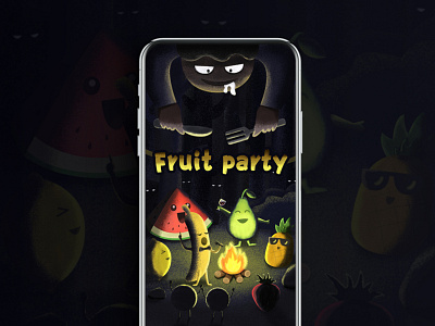 Fruit party design fear illustration night party