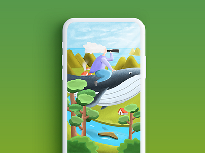 dream design fantasy illustration travel whale