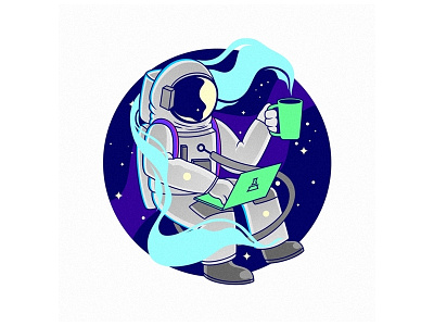 Spacelab Co-Working Mascot austronaut illustration mascot space space art