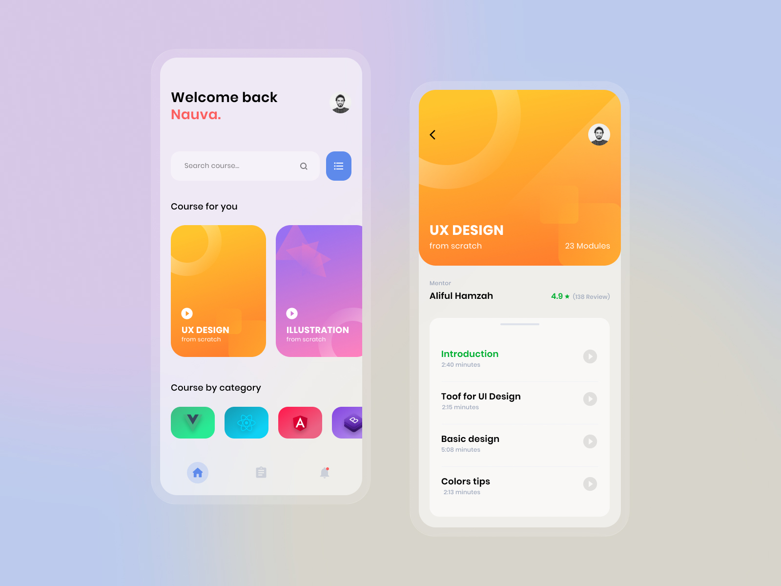 ecourse mobile app by Saiful Bahri on Dribbble