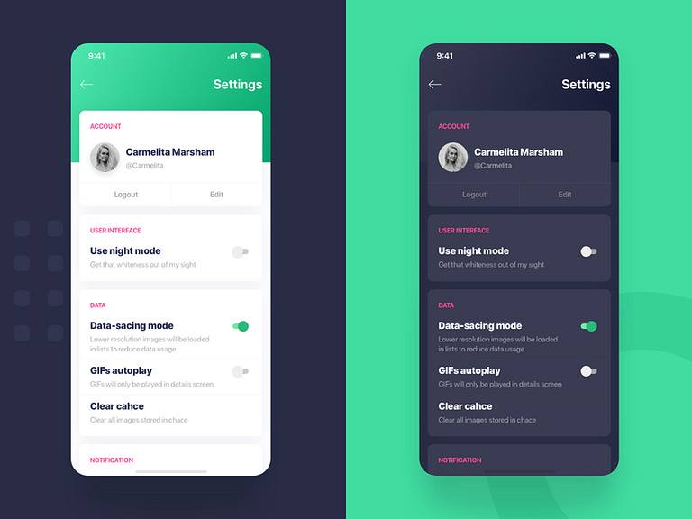 #Exploration - Setting App by Saiful Bahri on Dribbble