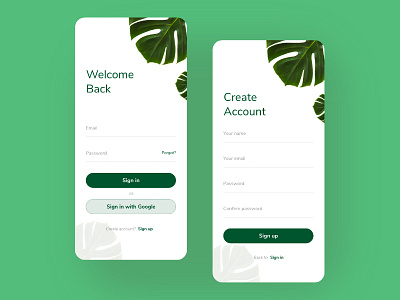 Login - Signup screen app design concept v1