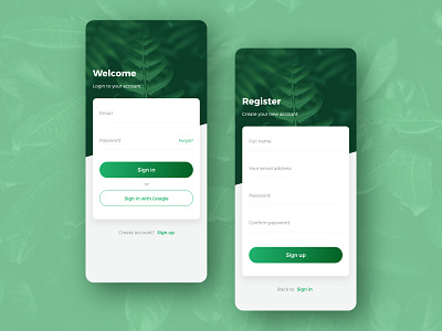 Login - Signup screen app design concept v2 agency android app cook cooking design food free ios landing page login onepage portfolio premium restaurant signup templates ui kit ui kits web design