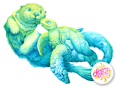 Sea Otter and Turtle