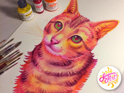 Baby Cat Colored Drawing - Pets Face Paint/Dress Up And Design Salon by yan  sunrong