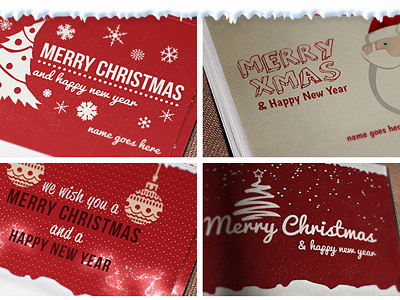 Christmas Postcards Pack christmas claus greeting invitation newsletter ornaments postcard print santa snow snowflake xmas