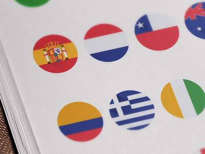 Flat Teams Flags 2014 World Cup Brazil