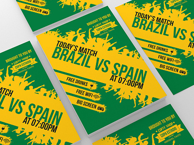 Brazil World Cup Match Flyer brazil brazil 2014 brazil world cup cafe crowd fans match modern shop stylish world cup world cup 2014