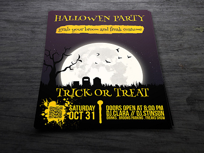 Halloween Party Flyer dark flat flyer halloween holidays horror modern october party psd template