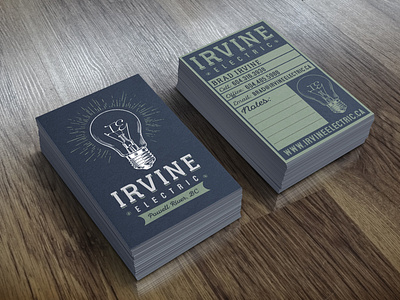 Logo & Business Card Design: Irvine Electric, Powell River, BC bc branding business card canada design graphic design irvine electric jesse ladret logo malcontent creative powell river print type typeography typography vancouver island vector victoria victoria bc