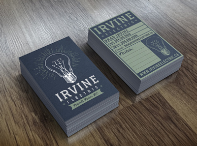 Logo & Business Card Design: Irvine Electric, Powell River, BC bc branding business card canada design graphic design irvine electric jesse ladret logo malcontent creative powell river print type typeography typography vancouver island vector victoria victoria bc