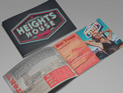 Brochure Design: Heights House Hotel, Houston, TX bc branding brochure design graphic design heights house hotel houston jesse ladret logo malcontent creative print texas typeography vancouver island victoria
