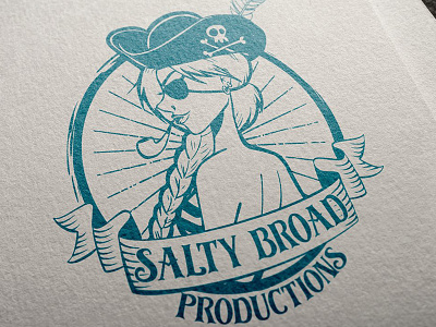 Logo Design: Salty Broad Productions branding canada design drawing illo illustration jesse ladret logo malc malcontent creative pen and ink print salty broad typeography vancouver island vector victoria victoria bc