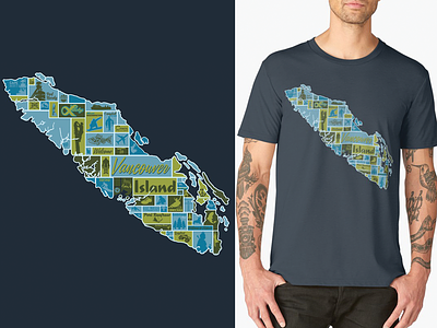Vancouver Island Pictorial/Graphic Map british columbia canada cowichan design graphic design illustration maps nanaimo print redbubble silkscreen t shirt design type typeography typography vancouver island vector victoria victoria bc yyj