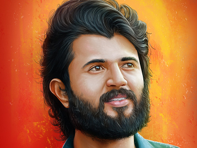 Vijay Deverakonda Portrait Painting adobe digital 2d digital paint drawaing dribbble illustration painting people photoshop portrait