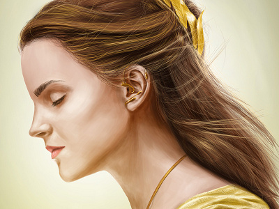 Emma Watson | Digital Painting beauty and the beast digital 2d digital paint disney drawaing dribbble emma watson hollywood illustration painting photoshop