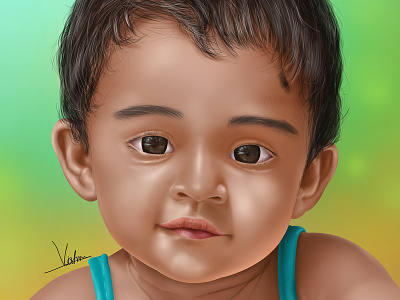 Fathima Baby | Portrait Art adobe art baby design digital 2d digital paint drawaing dribbble illustration indianart painting people photoshop portrait