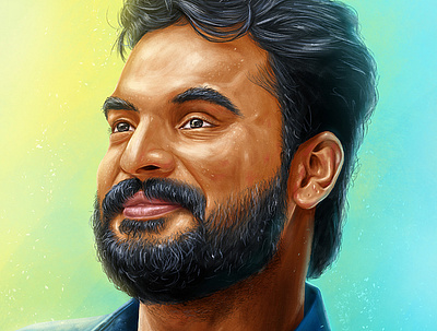 Tovino Thomas | Portrait Digital Painting actor digital 2d digital paint drawaing dribbble illustration malayalam motion painting people photoshop portrait