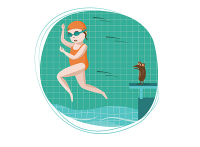 Swimming 2 character characterdesign illustration sports swimmer swimming swimmingpool vector