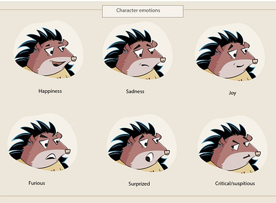 Character emotions characteemotions character character design emotions hedgehog illustration vector