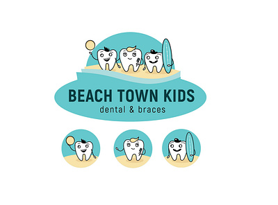 Beach Town Kids dental kids logo vector