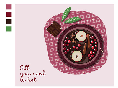 All you need is hot berries drink hotdrink illustration sweet sweets tea vector