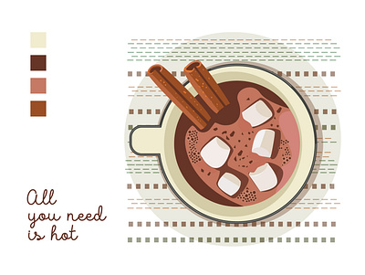 All you need is hot 2 cinnamon cocoa drink hotdrink illustration marshmallows vector