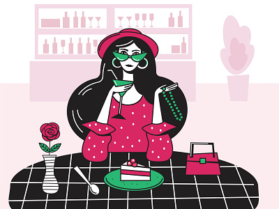 Girl in a bar character characterdesign girl girl in bar girlcharacter illustration vector