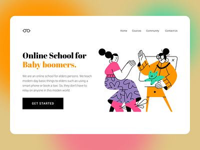 eLearning for Seniors education flat illustration minimal online platform ui web web design website