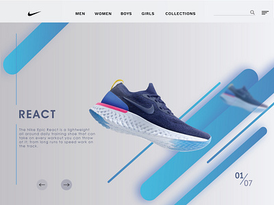 Sneaker Store Landing Page design illustration illustrator landing landing design landing page landing page design landingpage nike nike react shoe shoes shoes store shopping sneaker sneakerhead sneakers store