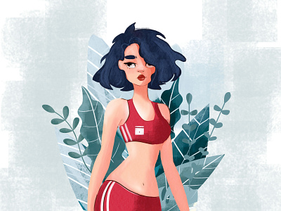 Sport girl behance girl girls illustration minimalism sport ui ux