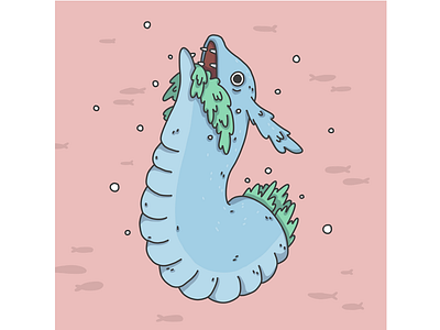 Grass 2d character cute illustration illustration design krita latifundija pink sea shrimp simple water