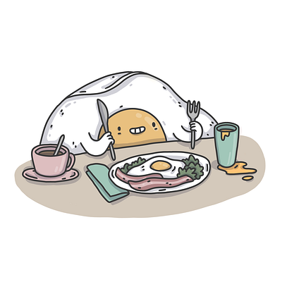 Breakfast 2d breakfast cartoon character comic cute design egg food illustration krita latifundija