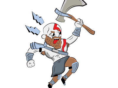 Kratos calendar character colour design illustration metal gear playstation4 vector