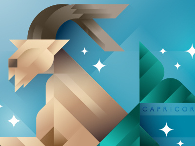 Capricorn capricorn gradients illustration stars