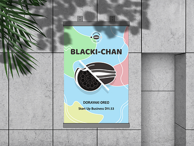 BLACKI-CHAN | Banner Design banner banner ads banner design blue branding cute design dorayaki flyer fun graphic design logo pamflet simple