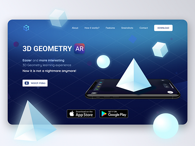 Geometry AR ar augmented reality dark mode design website