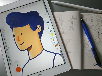 Illustration Practice apple apple pencil drawing illustration ipad man pencile portrait pose practice sketch