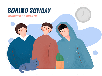 Boring Sunday design illustration