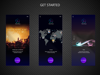 Get Started design gif mobile app music app uiuxdesign uxdesign
