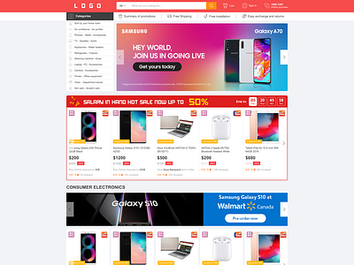 UI/UX Homepage Ecommerce Website