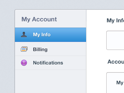 My Account billing mediacore my account notifications profile