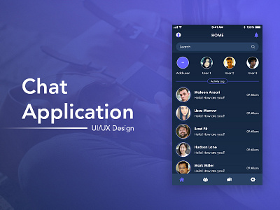 Chat Application User Interface Design android branding design home interaction design ios ui ui design uiux ux