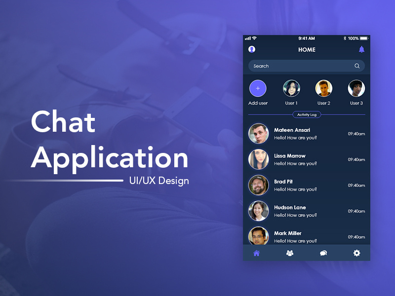 Chat Application User Interface Design by Mateen Ansari on Dribbble