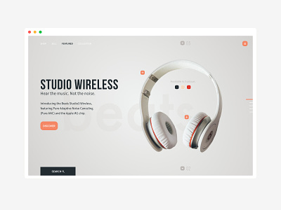 Beats product landing page design beats commercial design interface landingpage sell ui uidesign ux uxdesign webdesign website website design